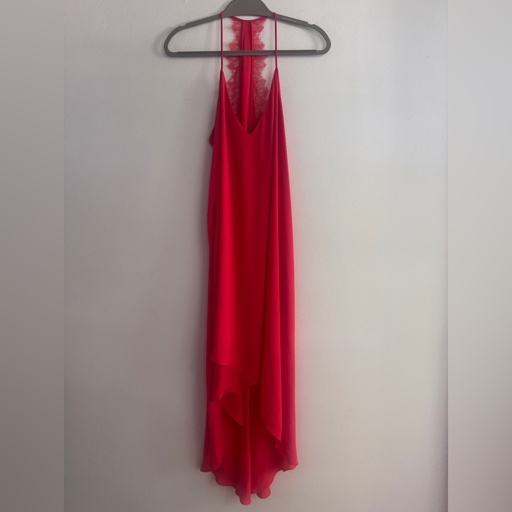 BCBGMaxAzria Vibrant Pink Asymmetrical Dress